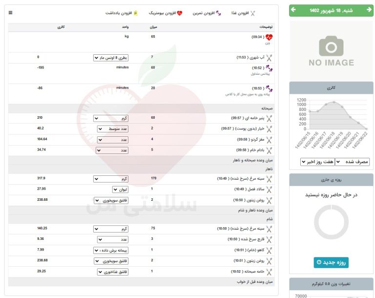 نمونه رژیم کتوژنیک سلامتی من